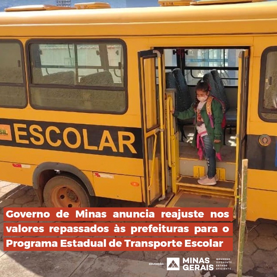Governo de Minas anuncia reajuste nos valores repassados às prefeituras para o Programa Estadual de Transporte Escolar
