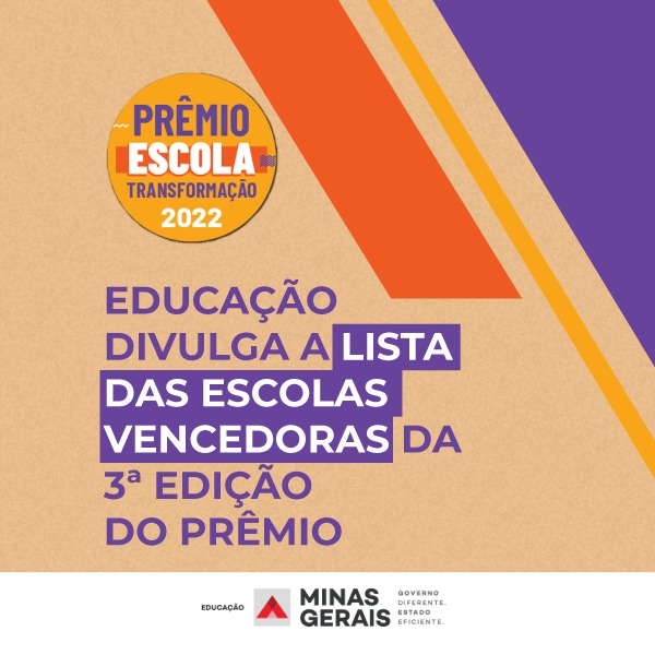Secretaria de Educação divulga lista de premiadas na 3ª edição do Prêmio Escola Transformação 2022