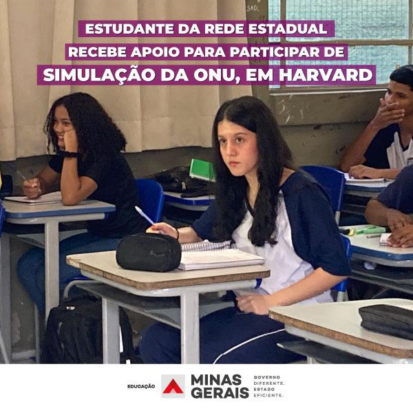 Estudante da rede estadual recebe apoio do Governo de Minas para participar de simulação da ONU, em Harvard