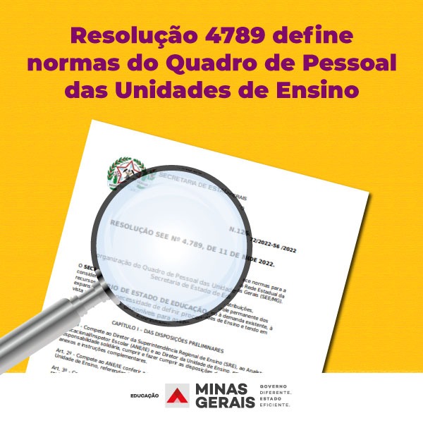 Secretaria de Educação publica resolução que define normas do quadro de pessoal das escolas da rede estadual