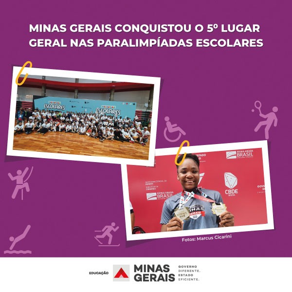 Minas Gerais conquistou o 5º lugar geral nas Paralimpíadas Escolares