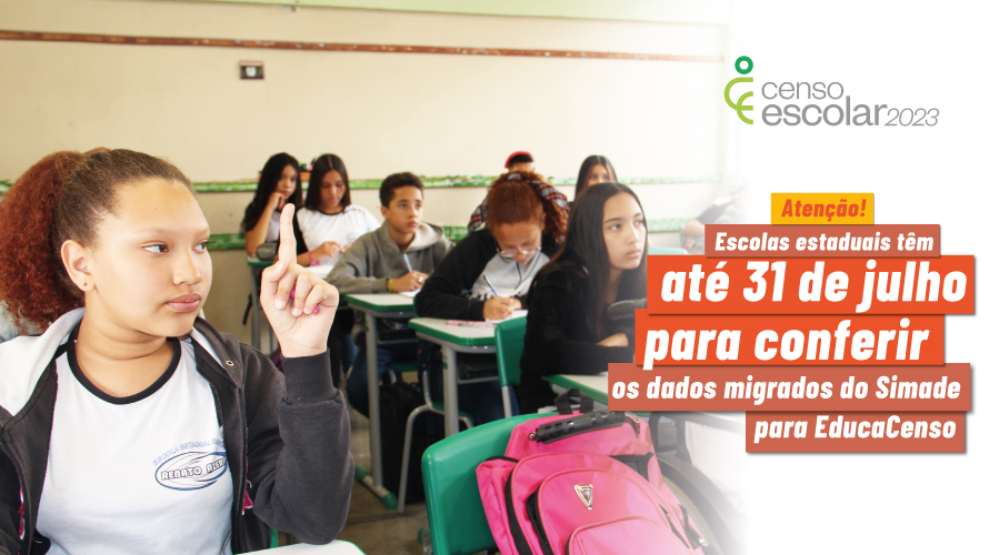 Escolas estaduais têm até 31 de julho para conferir os dados migrados do Simade para EducaCenso