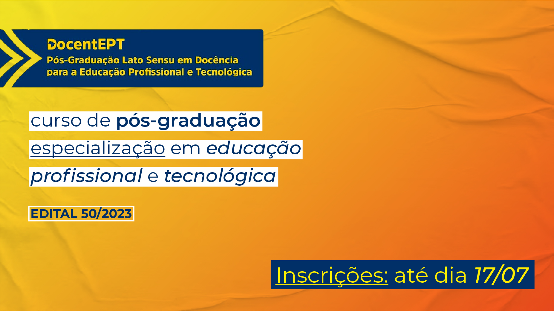 Professores de Minas Gerais podem se inscrever para pós-graduação em Educação Profissional e Tecnológica