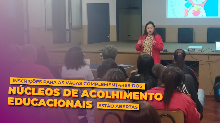 Inscrições para as vagas complementares dos Núcleos de Acolhimento Educacionais estão abertas