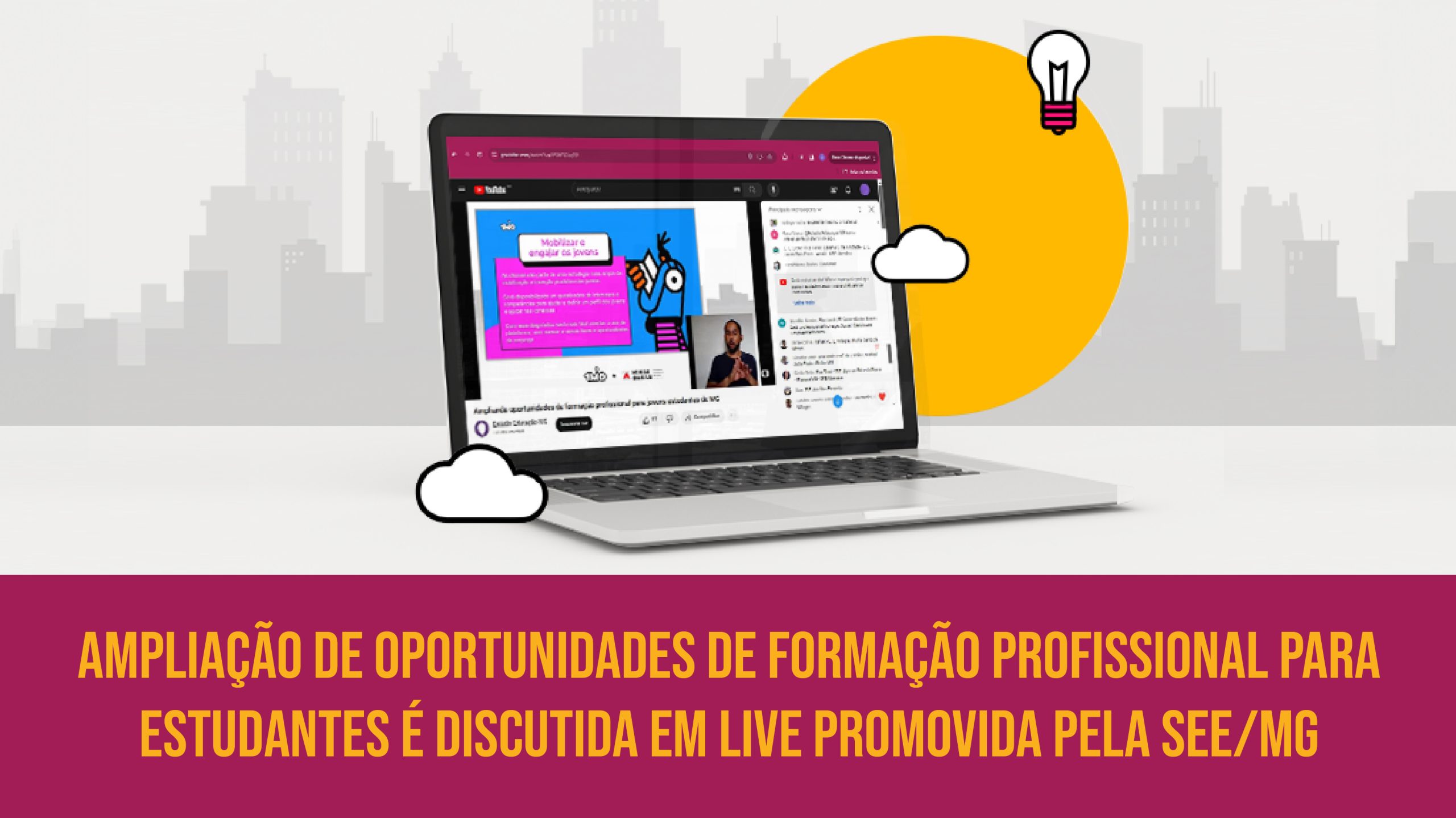 Ampliação de oportunidades de formação profissional para estudantes é discutida em live promovida pela SEE/MG