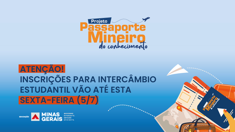 Jovens da rede estadual de Minas podem se inscrever no Projeto Passaporte Mineiro do Conhecimento até sexta-feira (5/7) 