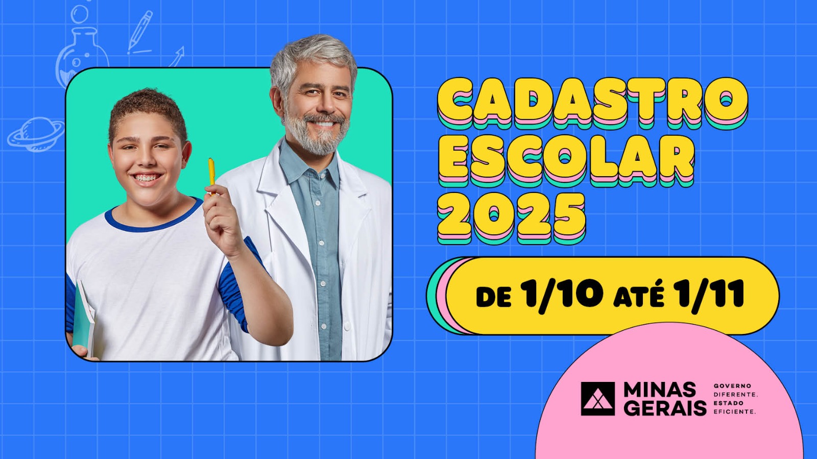 Cadastro Escolar 2025 para quem deseja estudar na rede pública de ensino de Minas Gerais começa nesta terça-feira (1/10)