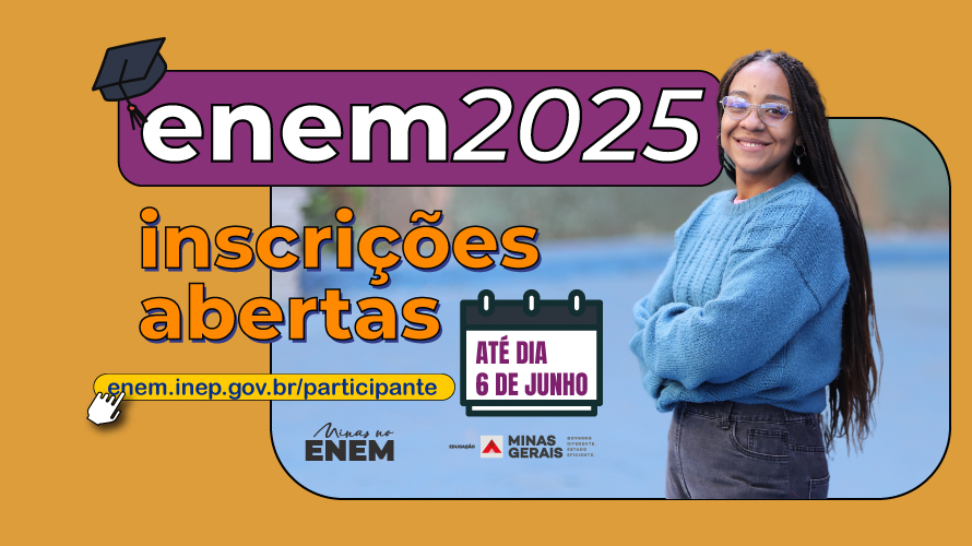 Estudantes do ensino médio de Minas Gerais já podem se inscrever no Enem 2025