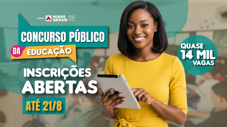 Governo de Minas abre inscrições para novo concurso da Educação com quase 14 mil vagas